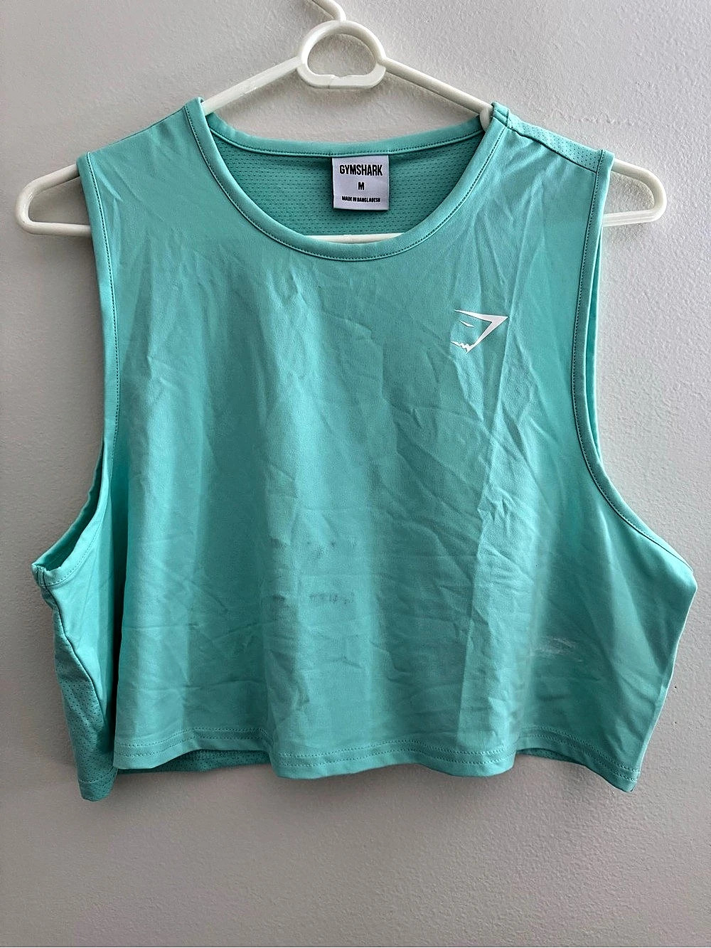 Gymshark Pulse Crop Tank Muscle Tee Blue Medium